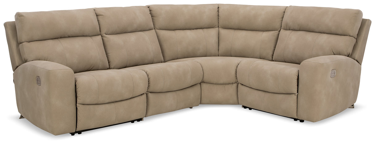 Nashville Furniture Outlets - Ashley Furniture - Next-Gen DuraPella Sectional - 4-Piece Power Reclining Sectional / Sand - 61004S4