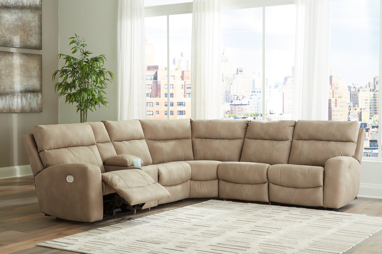 Nashville Furniture Outlets - Ashley Furniture - Next-Gen DuraPella Sectional - 6-Piece Power Reclining Sectional / Sand - 61004S7
