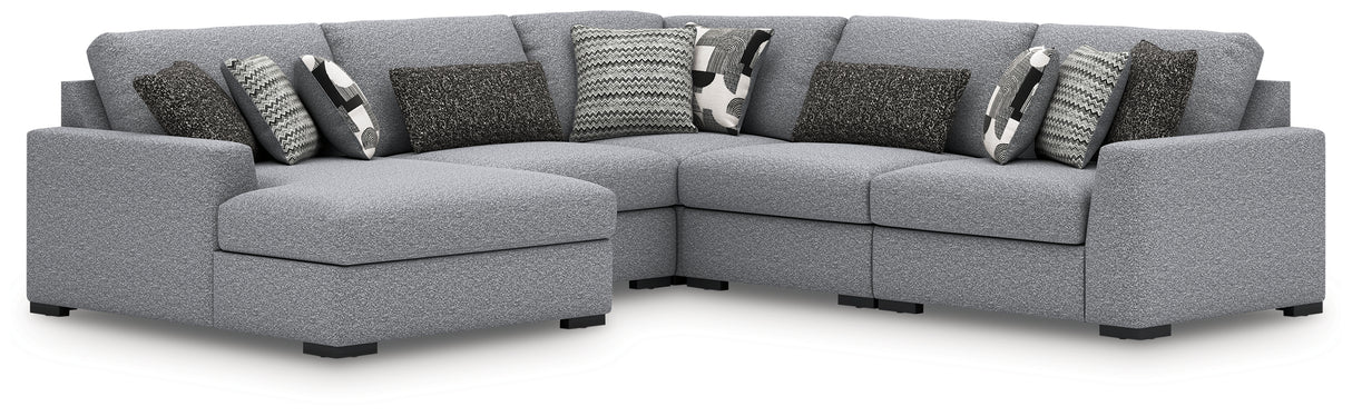 Nashville Furniture Outlets - Ashley Furniture - Bealton Sectional - RAF 5-Piece Sectional with Chaise / Salt and Pepper - 61305S8