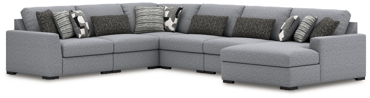 Nashville Furniture Outlets - Ashley Furniture - Bealton Sectional - RAF 6-Piece Sectional with Chaise / Salt and Pepper - 61305S12