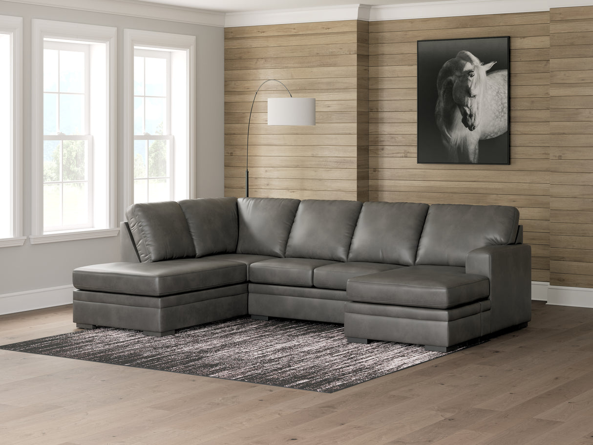 Nashville Furniture Outlets - Ashley Furniture - Lofton-Pike Sectional - RAF 2-Piece Sectional with Chaise / Shadow - PC61610S2