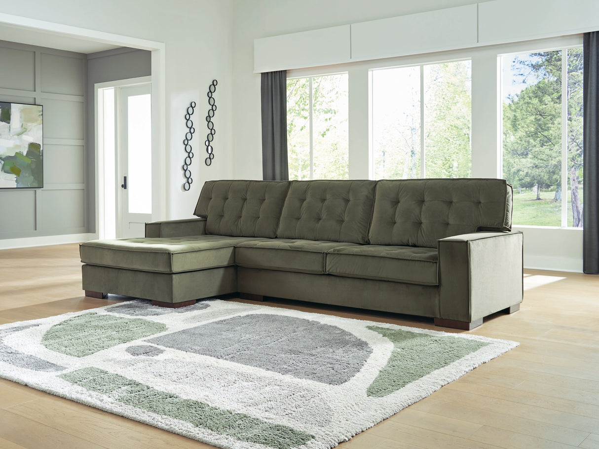 Nashville Furniture Outlets - Ashley Furniture - Caspian-Town Sectional - LAF 2-Piece Sectional with Chaise / Olive - PC61702S2