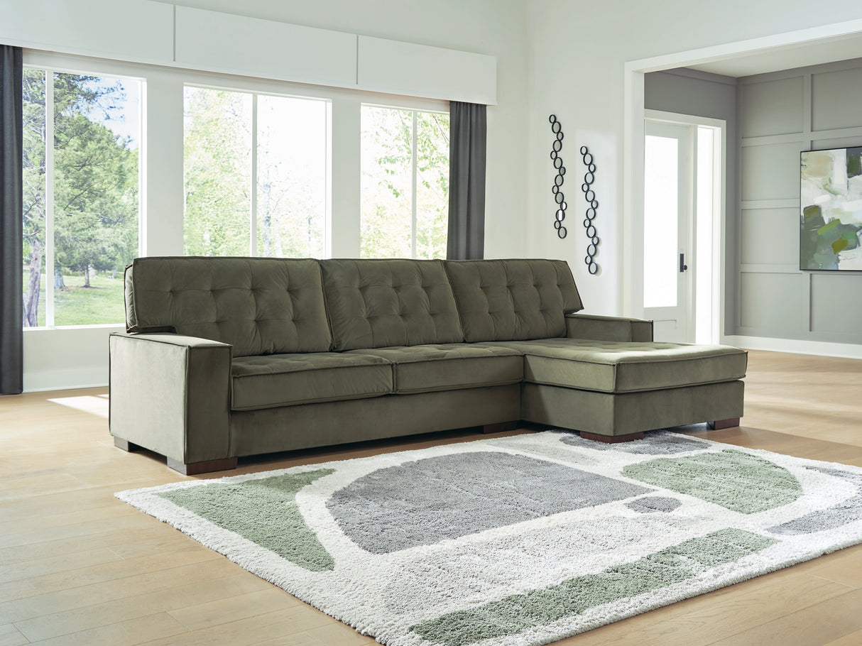 Nashville Furniture Outlets - Ashley Furniture - Caspian-Town Sectional - LAF 2-Piece Sectional with Chaise / Olive - PC61702S2