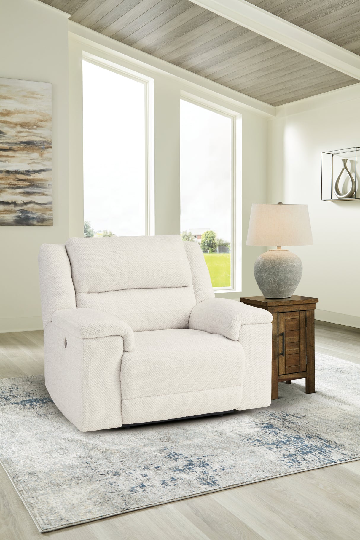 Nashville Furniture Outlets - Ashley Furniture - Keensburg Living Room - Wide Seat Power Recliner / Linen - 6180782