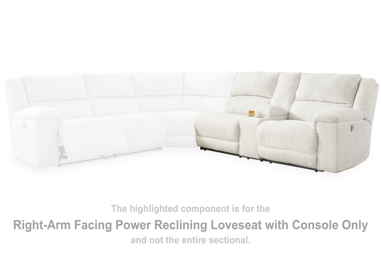Nashville Furniture Outlets - Ashley Furniture - Keensburg Sectional - RAF DBL REC PWR CON Loveseat / Linen - 6180790