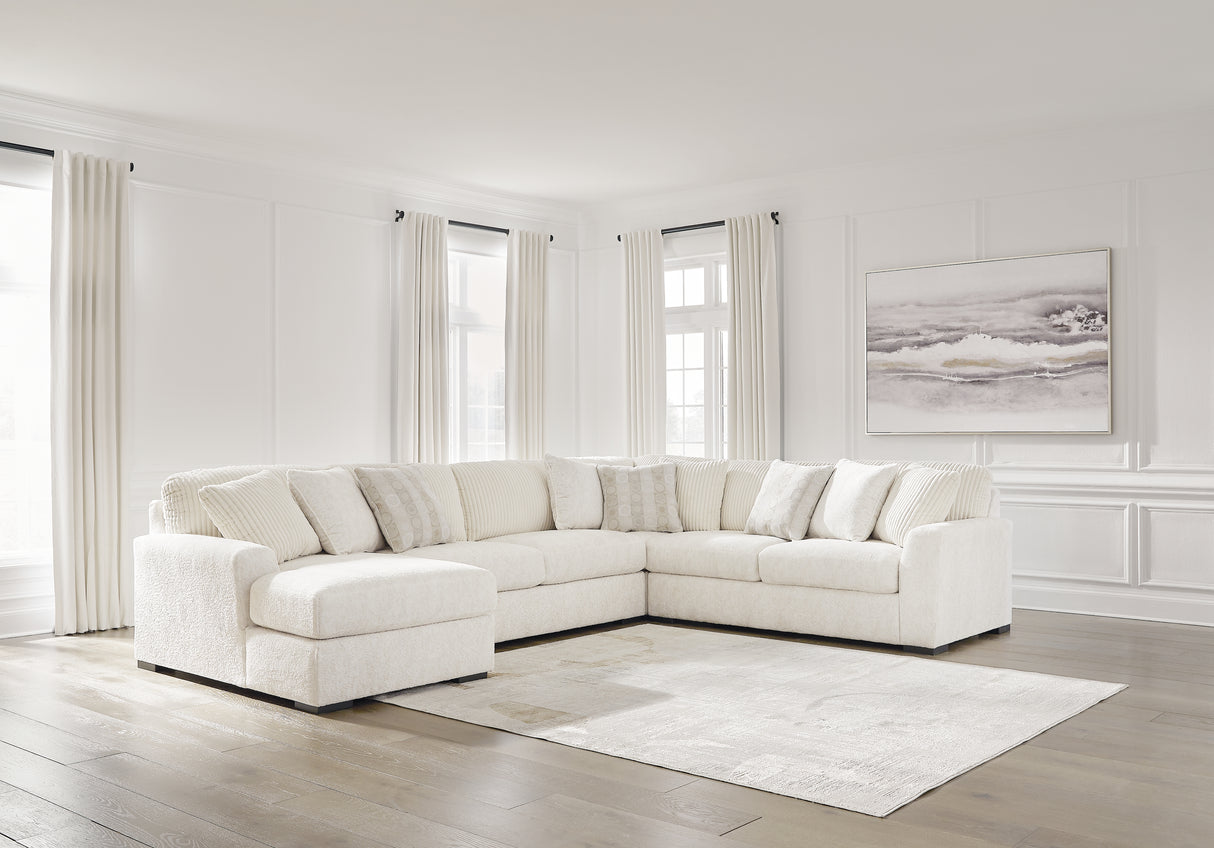 Nashville Furniture Outlets - Ashley Furniture - Chessington Sectional - RAF 4-Piece Sectional with Chaise / Ivory - 61904S3