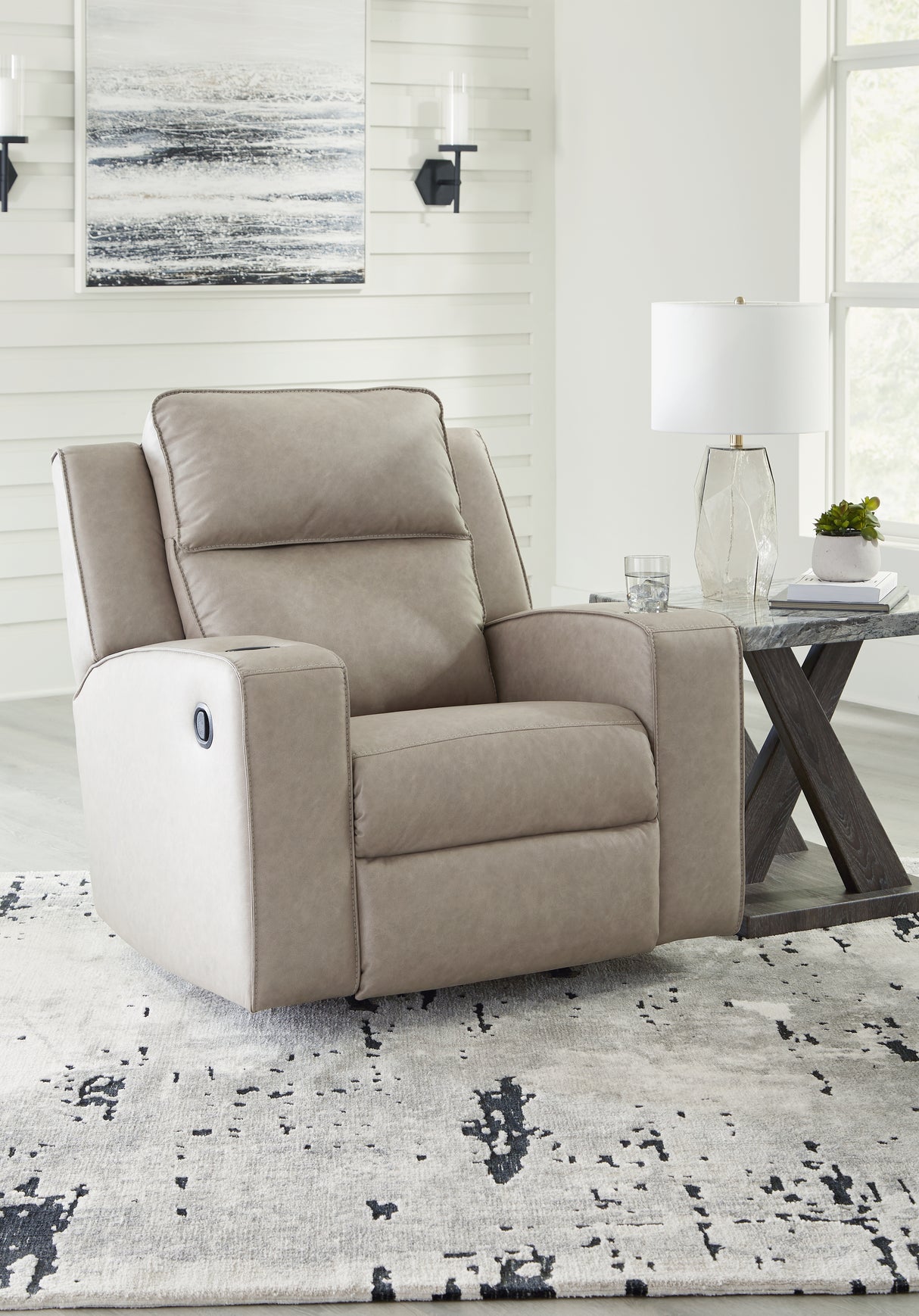 Nashville Furniture Outlets - Ashley Furniture - Lavenhorne Living Room - Rocker Recliner / Pebble - 6330725