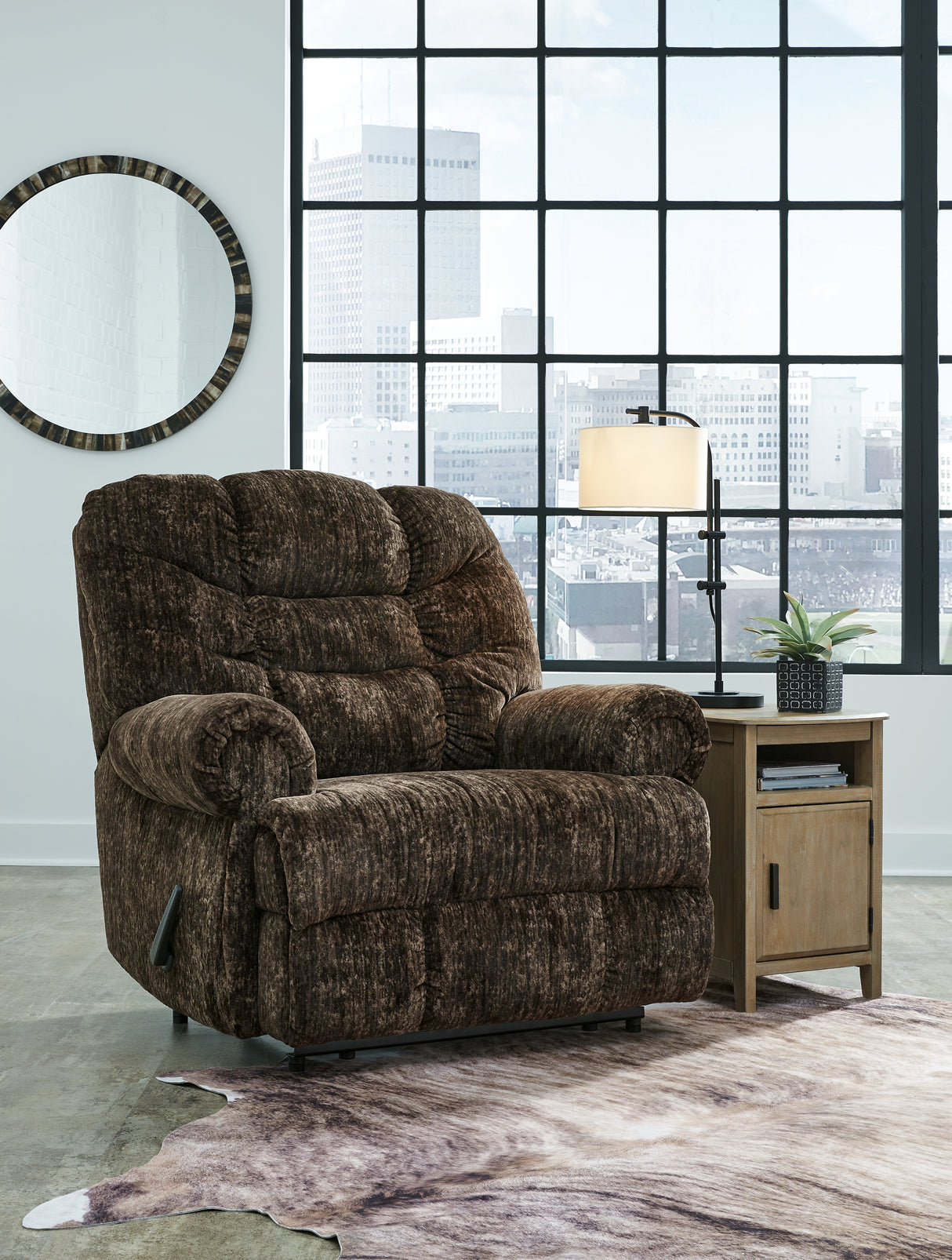 Nashville Furniture Outlets - Ashley Furniture - Movie Man Living Room - Zero Wall Recliner / Chocolate - 6380229