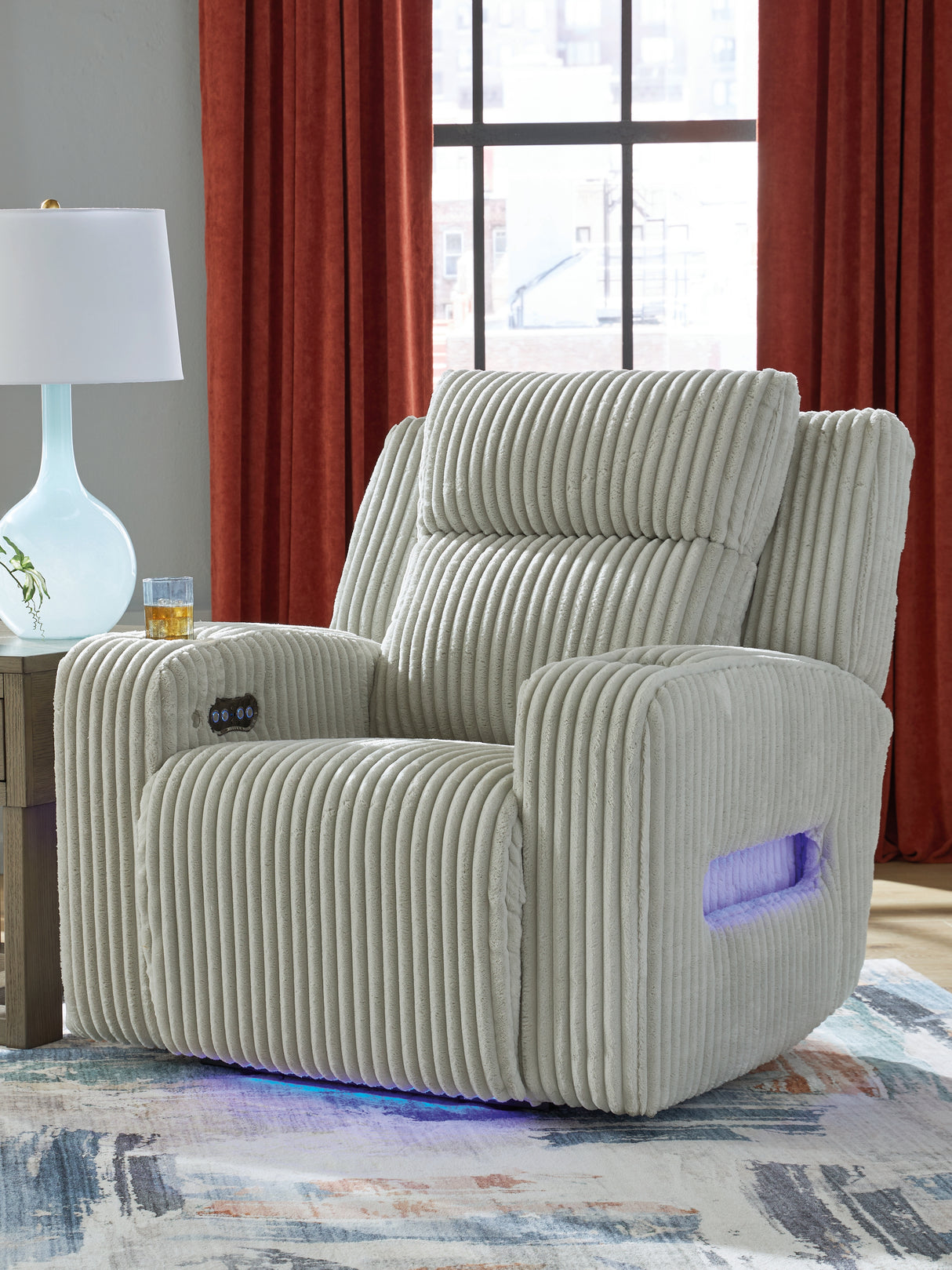Nashville Furniture Outlets - Ashley Furniture - Forest Lake Living Room - PWR Recliner/ADJ Headrest / Alloy - PC6420313