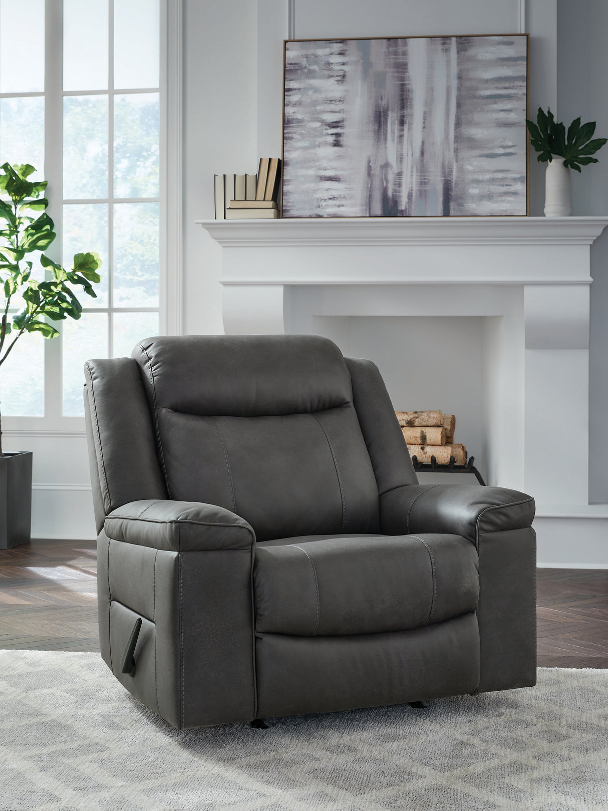 Nashville Furniture Outlets - Ashley Furniture - Status Check Living Room - Rocker Recliner / Shadow - PC6530725