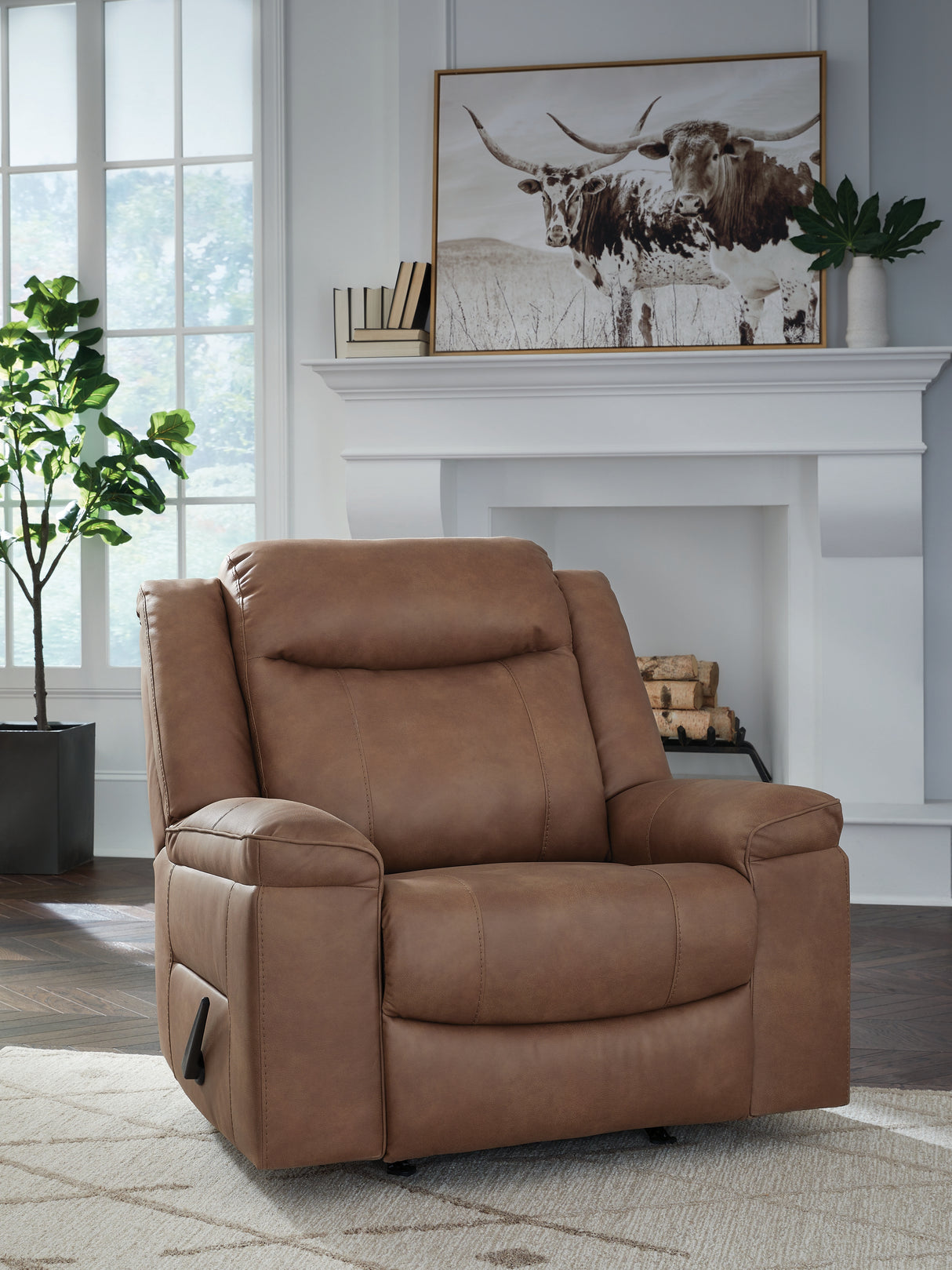 Nashville Furniture Outlets - Ashley Furniture - Status Check Living Room - Rocker Recliner / Caramel - PC6530825