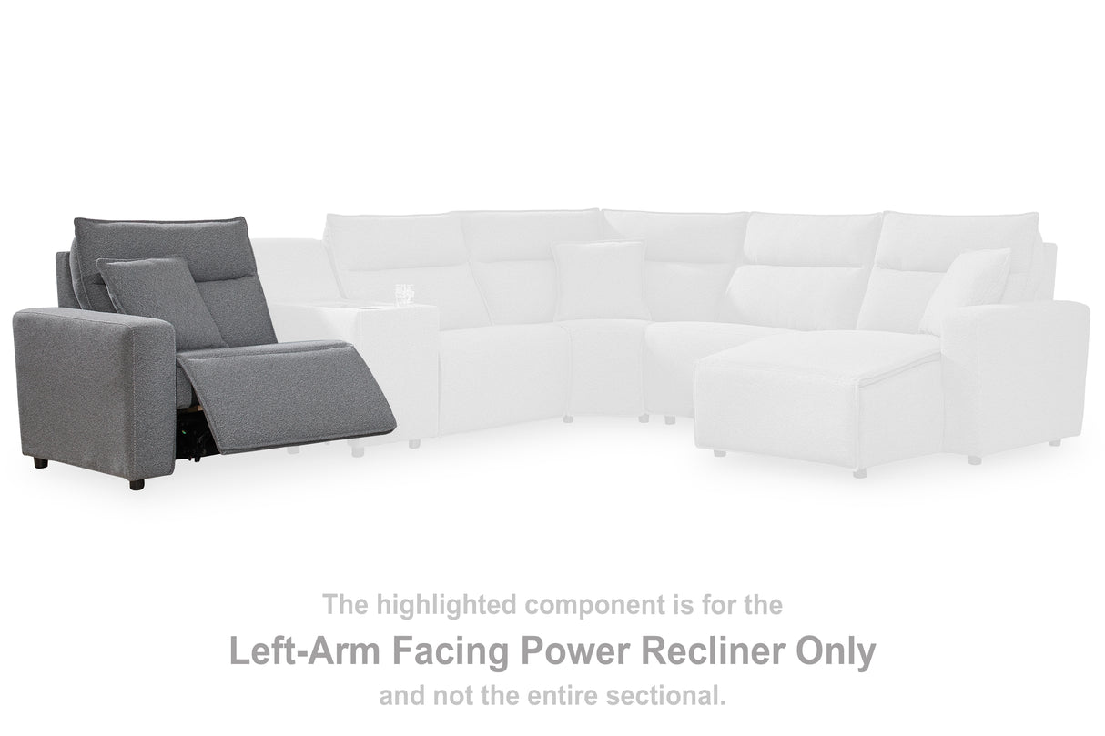 Nashville Furniture Outlets - Ashley Furniture - ModMax II Sectional - LAF Zero Wall Power Recliner / Salt and Pepper - 6590658