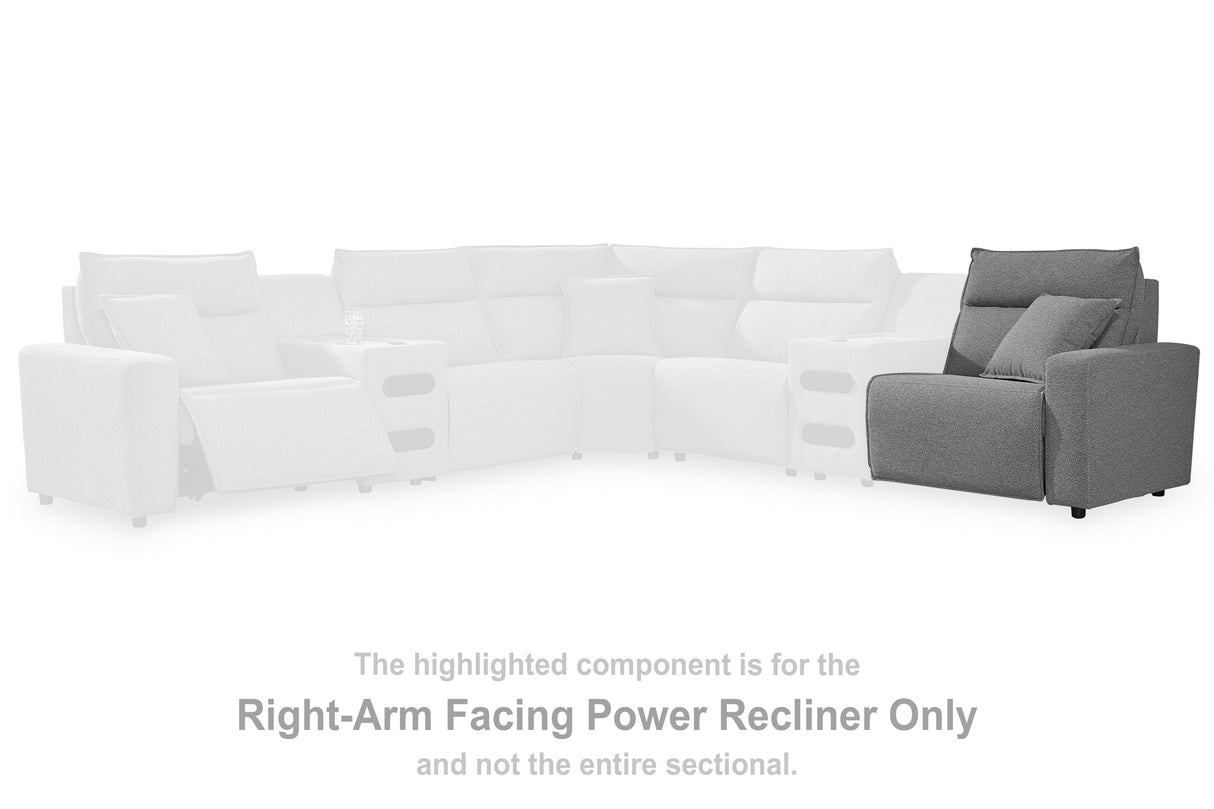 Nashville Furniture Outlets - Ashley Furniture - ModMax II Sectional - RAF Zero Wall Power Recliner / Salt and Pepper - 6590662