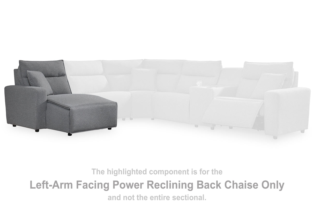 Nashville Furniture Outlets - Ashley Furniture - ModMax II Sectional - LAF Press Back Power Chaise / Salt and Pepper - 6590679