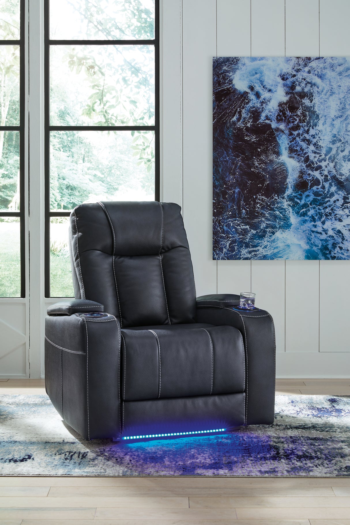 Nashville Furniture Outlets - Ashley Furniture - Feazada Living Room - PWR Recliner/ADJ Headrest / Shadow - 6620513