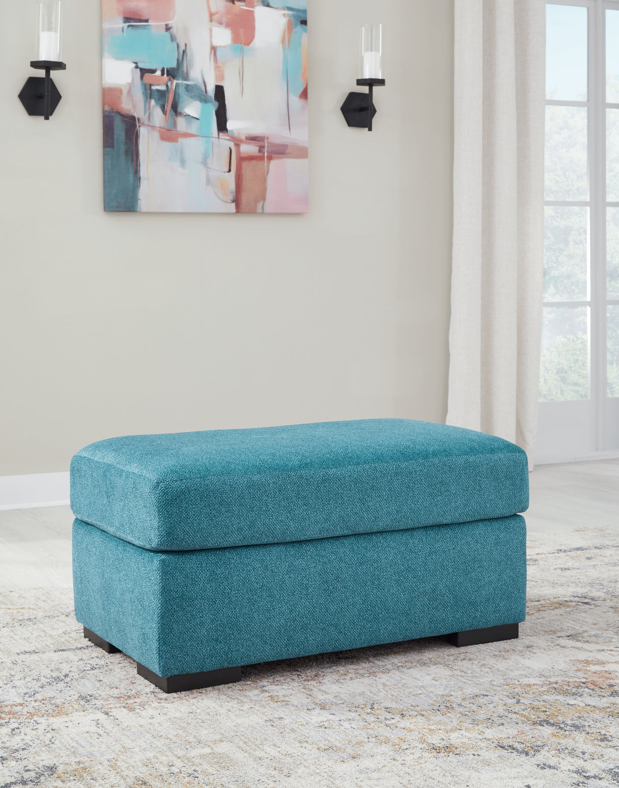 Nashville Furniture Outlets - Ashley Furniture - Keerwick Living Room - Ottoman / Teal - 6750714