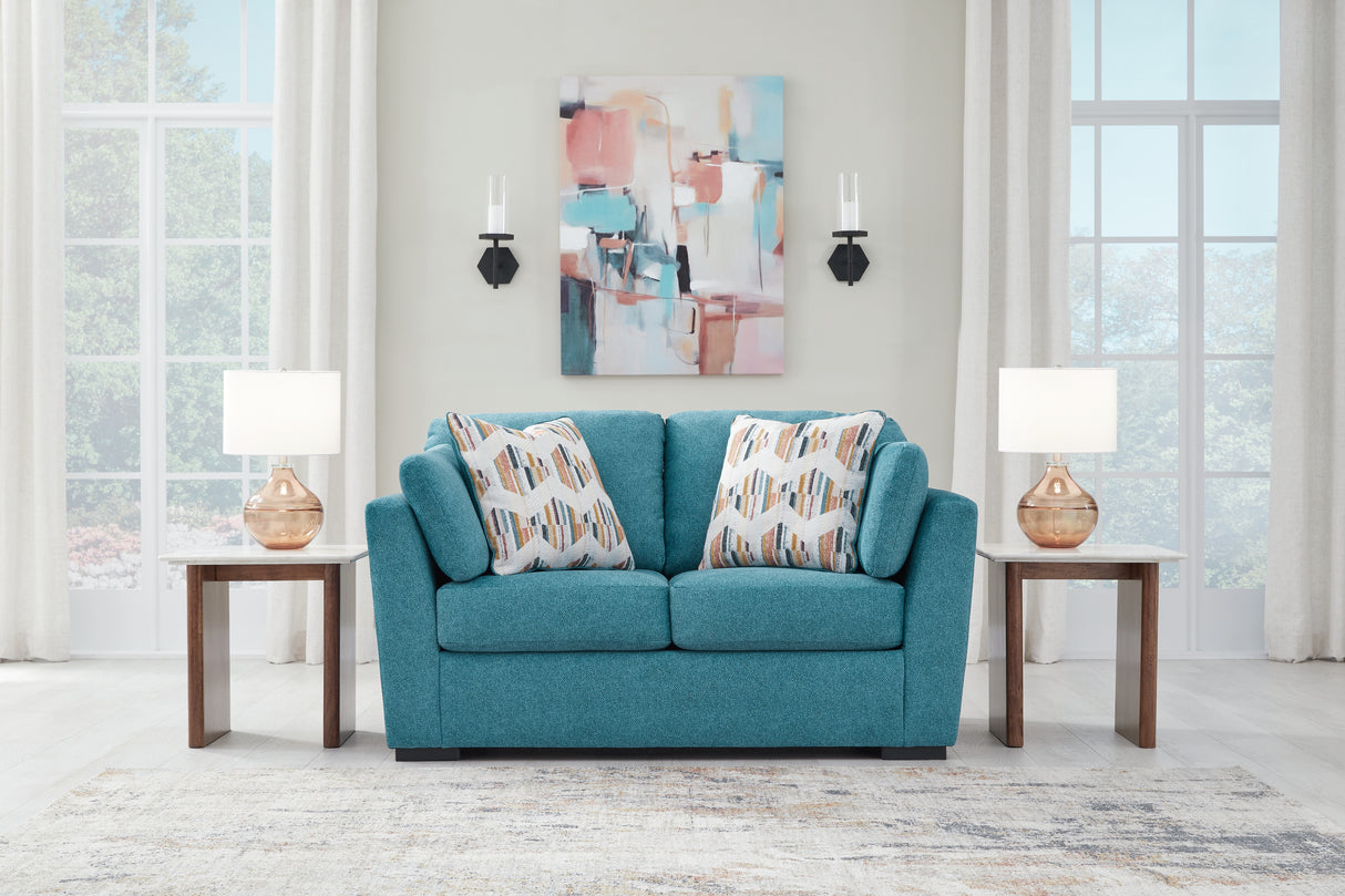 Nashville Furniture Outlets - Ashley Furniture - Keerwick Living Room - Loveseat / Teal - 6750735