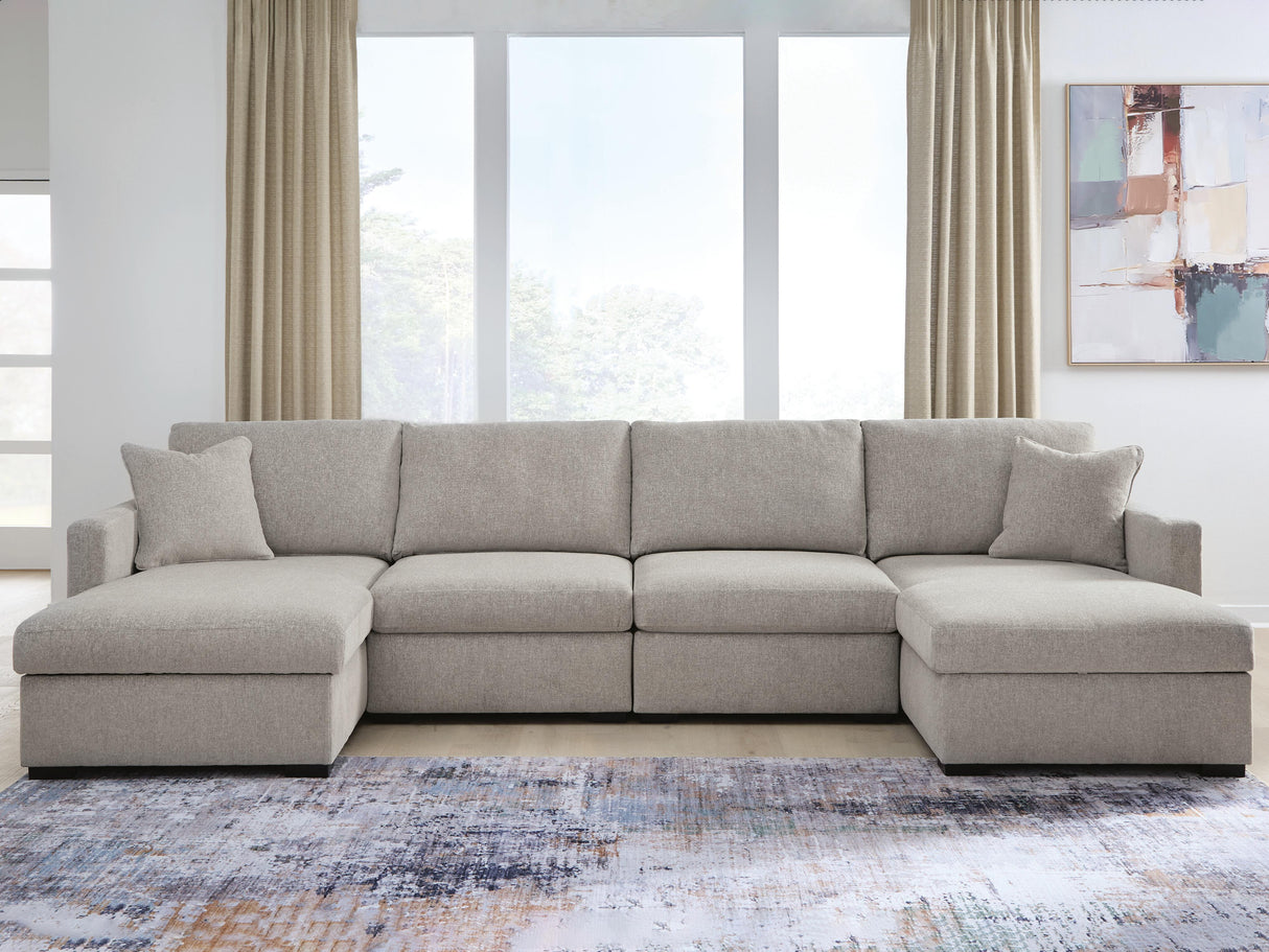 Nashville Furniture Outlets - Ashley Furniture - ModMax Luxe Sectional - RAF 4-Piece Double Chaise Sectional / Flint - 68605S16