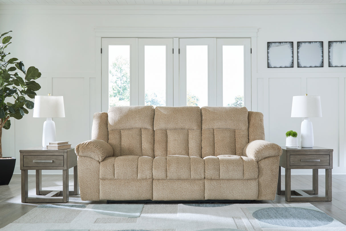 Nashville Furniture Outlets - Ashley Furniture - Tip-Off Living Room - PWR REC Sofa with ADJ Headrest / Wheat - 6930515