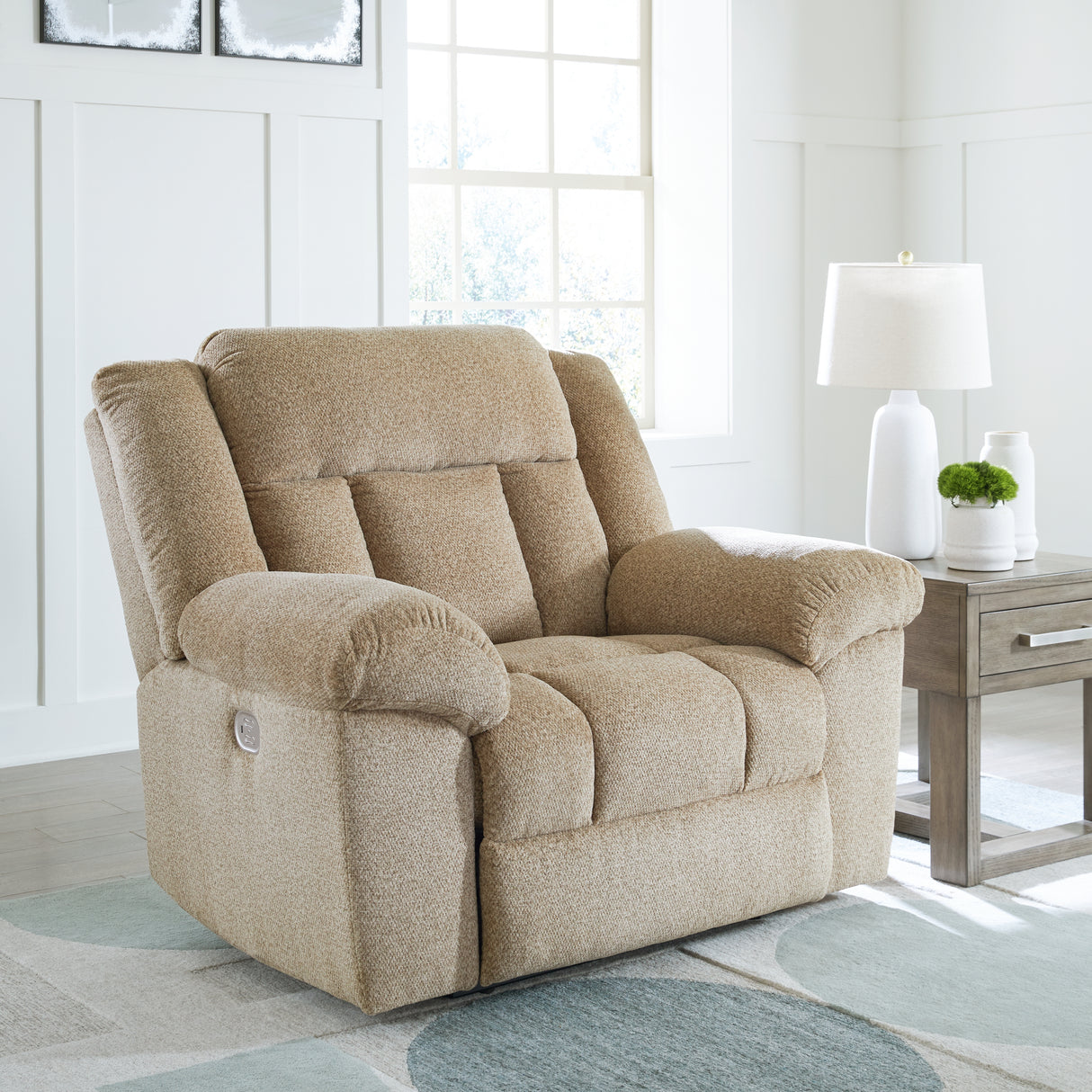 Nashville Furniture Outlets - Ashley Furniture - Tip-Off Living Room - PWR Recliner/ADJ Headrest / Wheat - 6930582