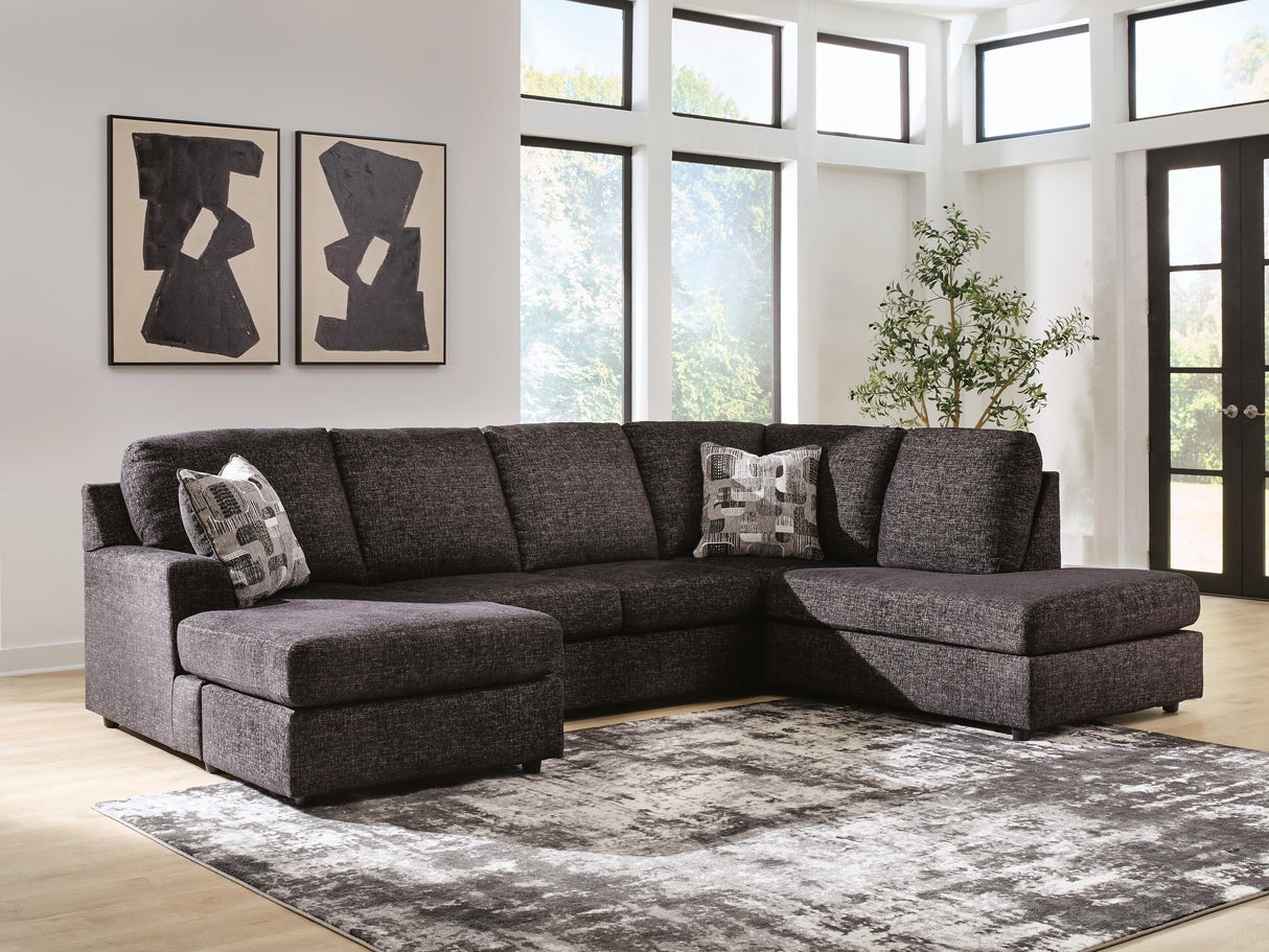 Nashville Furniture Outlets - Ashley Furniture - Lentiz Sectional - LAF 2-Piece Sectional with Chaise / Onyx - PC73404S2