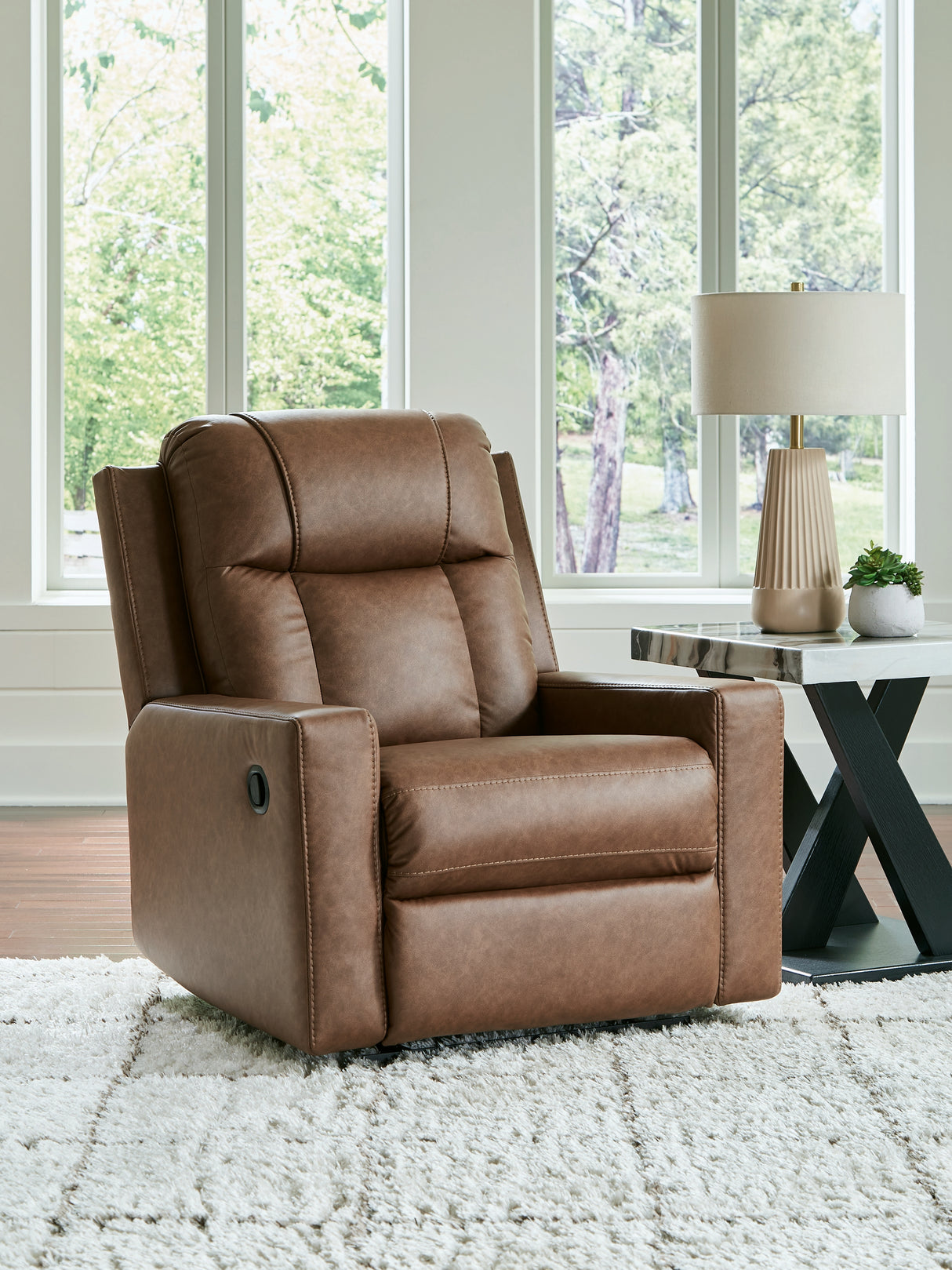 Nashville Furniture Outlets - Ashley Furniture - Mackmenville Living Room - Zero Wall Recliner / Caramel - 7471429