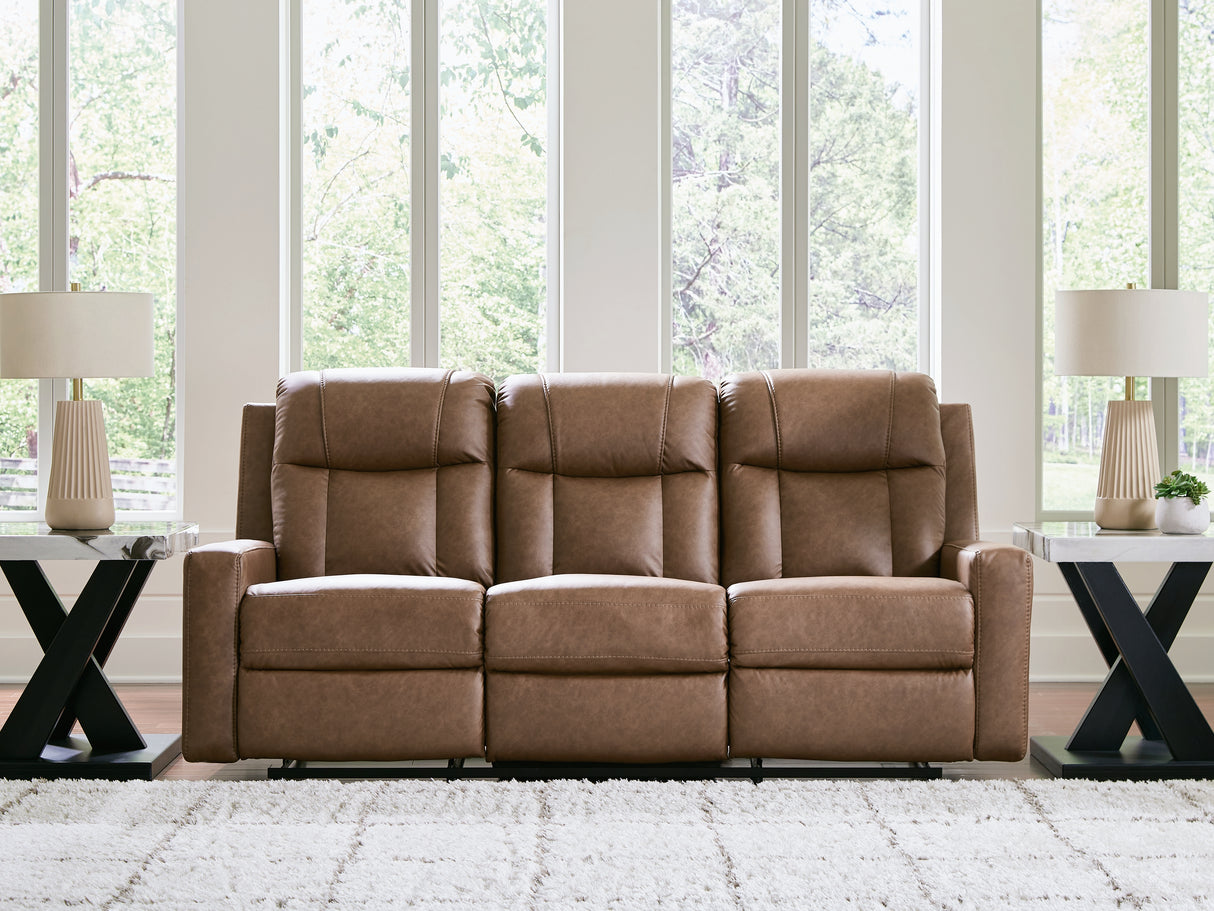 Nashville Furniture Outlets - Ashley Furniture - Mackmenville Living Room - Reclining Sofa / Caramel - 7471488