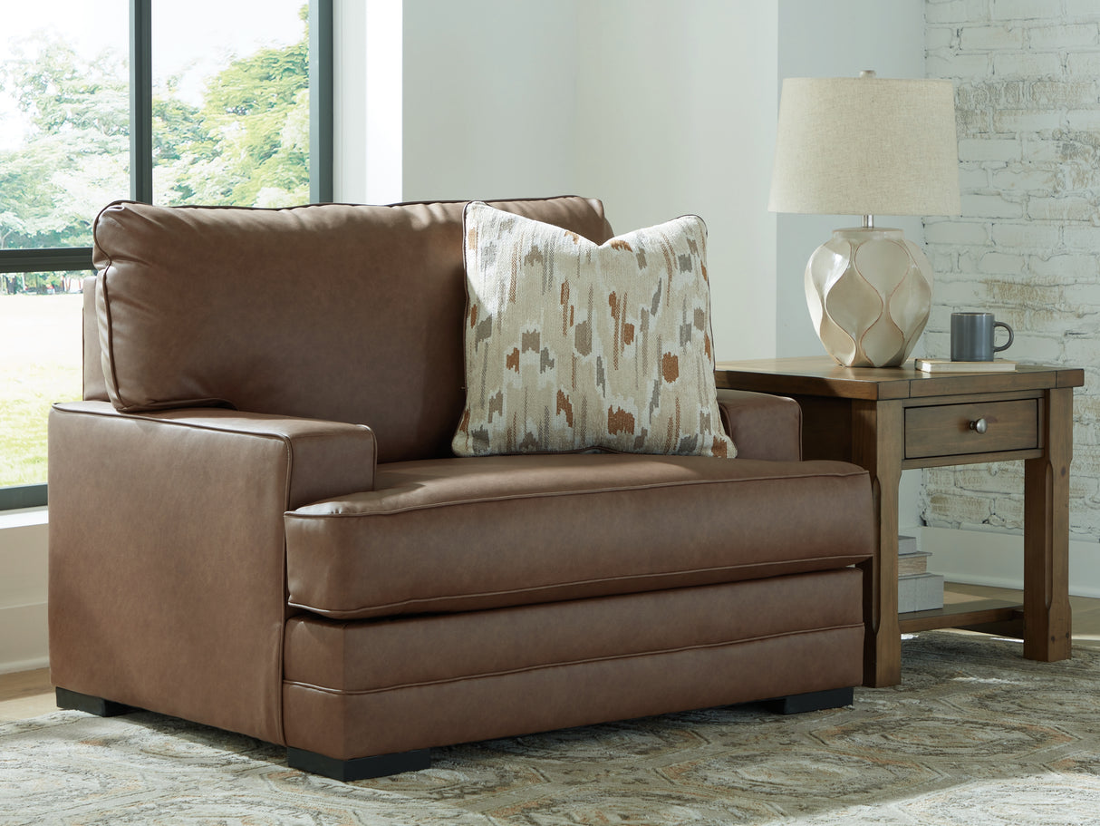 Nashville Furniture Outlets - Ashley Furniture - VillaCourt Living Room - Chair and a Half / Caramel - 7490923