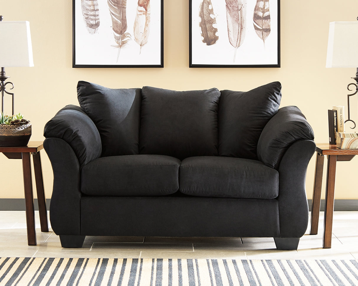 Nashville Furniture Outlets - Ashley Furniture - Darcy Living Room - Loveseat / Black - 7500835