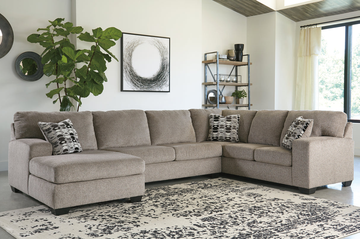 Nashville Furniture Outlets - Ashley Furniture - Ballinasloe Sectional - RAF 3-Piece Sectional with Chaise / Platinum - 80702S1