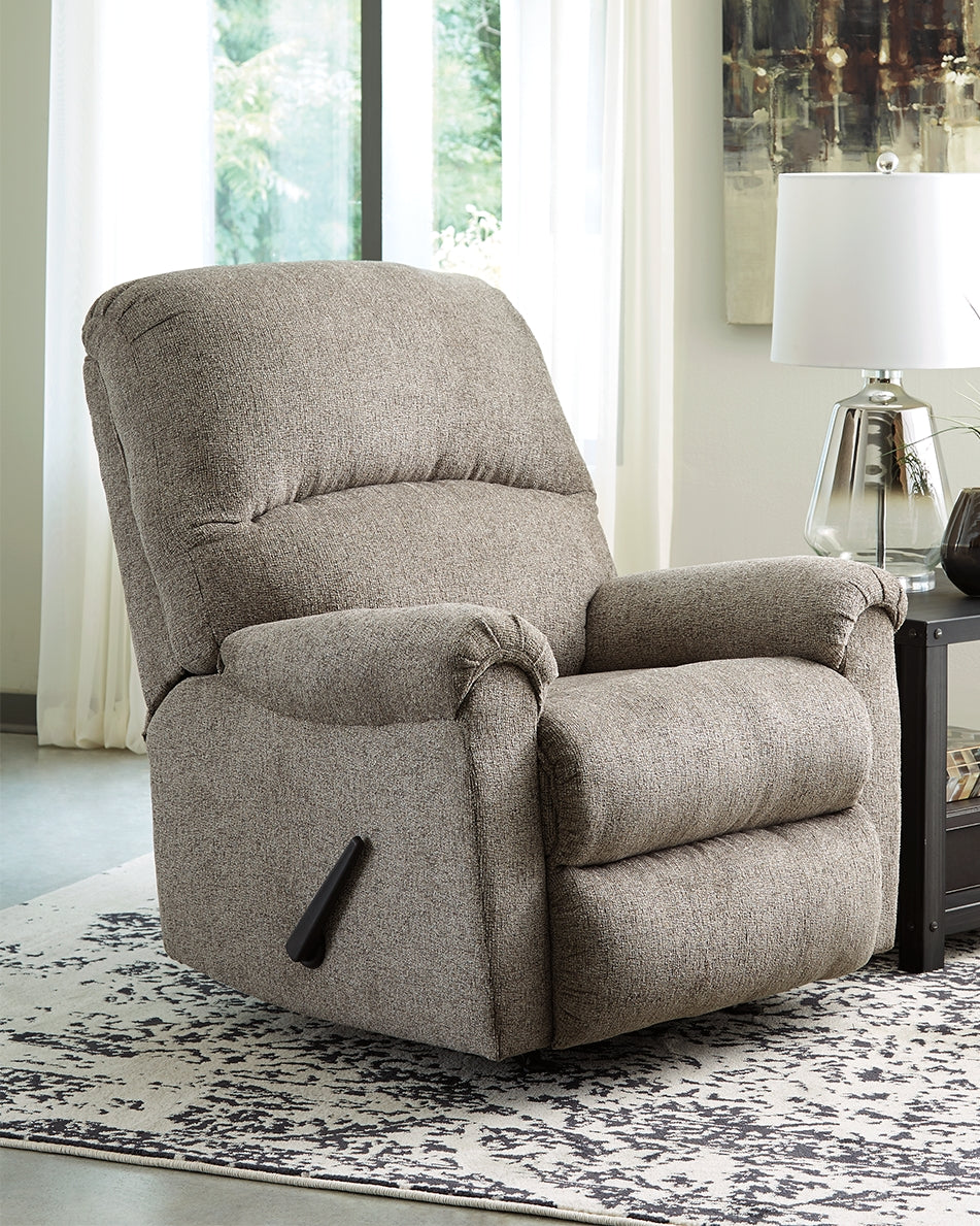 Nashville Furniture Outlets - Ashley Furniture - Ballinasloe Living Room - Rocker Recliner / Platinum - 8070225