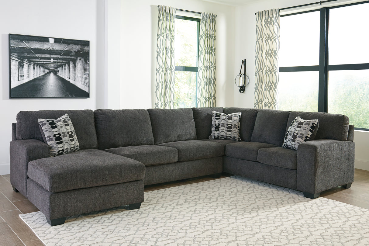 Nashville Furniture Outlets - Ashley Furniture - Ballinasloe Sectional - RAF 3-Piece Sectional with Chaise / Smoke - 80703S1