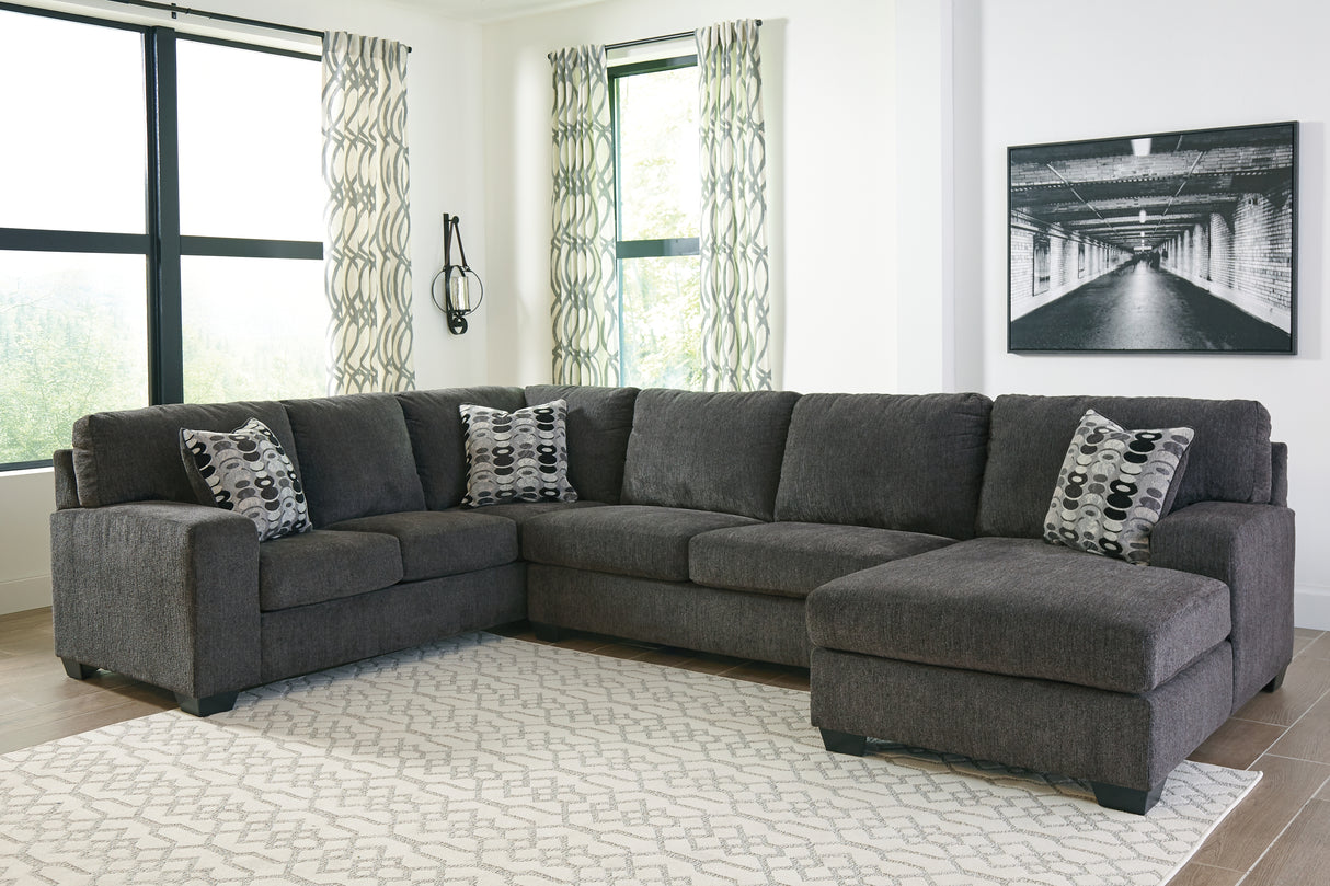 Nashville Furniture Outlets - Ashley Furniture - Ballinasloe Sectional - LAF 3-Piece Sectional with Chaise / Smoke - 80703S2