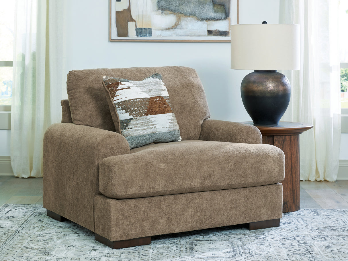 Nashville Furniture Outlets - Ashley Furniture - Jayne Park Living Room - Chair and a Half / Pecan - PC8150523
