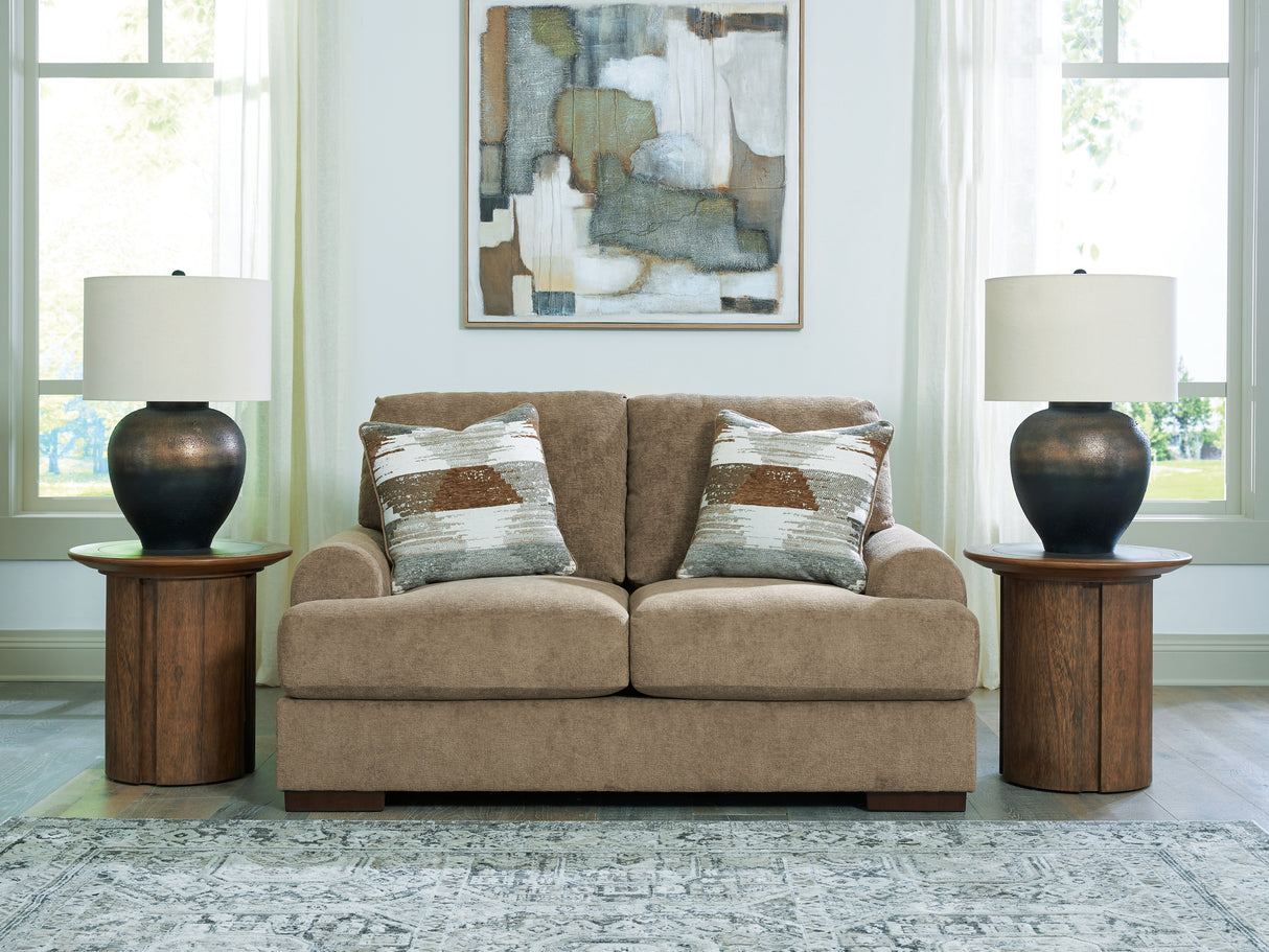 Nashville Furniture Outlets - Ashley Furniture - Jayne Park Living Room - Loveseat / Pecan - PC8150535