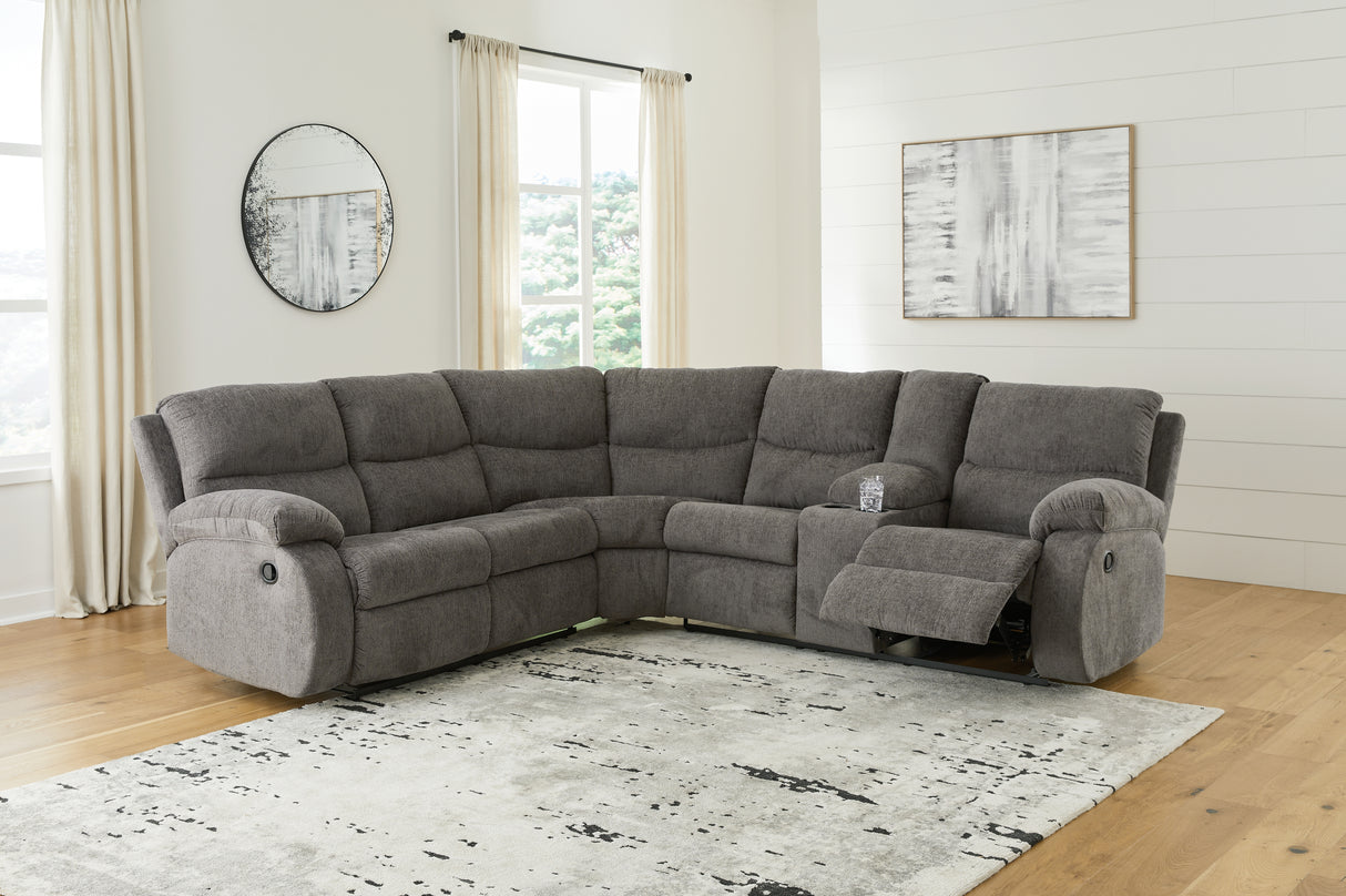 Nashville Furniture Outlets - Ashley Furniture - Museum Sectional - 2-Piece Reclining Sectional / Pewter - 81807S1