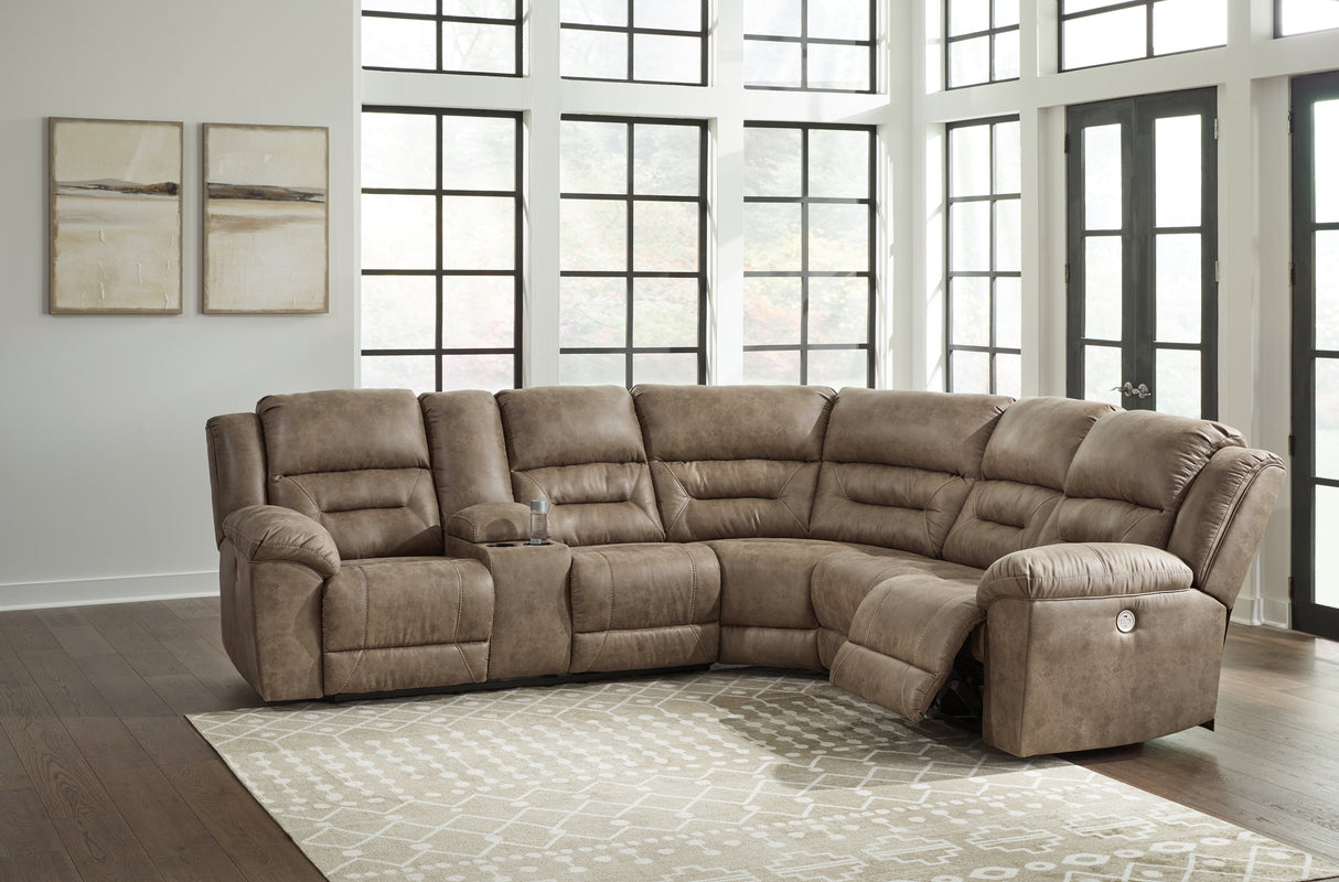 Nashville Furniture Outlets - Ashley Furniture - Ravenel Sectional - 4-Piece Power Reclining Sectional / Fossil - 83106S4