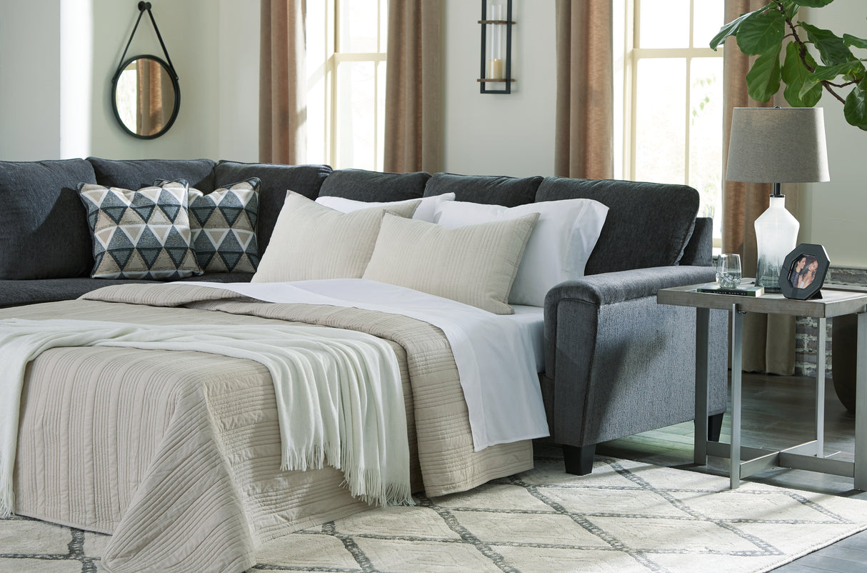 Nashville Furniture Outlets - Ashley Furniture - Abinger Sectional - RAF 2-Piece Sleeper Sectional with Chaise / Smoke - 83905S3