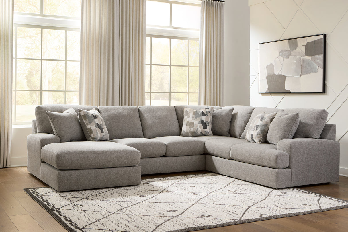 Nashville Furniture Outlets - Ashley Furniture - Lindon Sectional - RAF 3-Piece Sectional with Chaise / Smoke - 84704S3