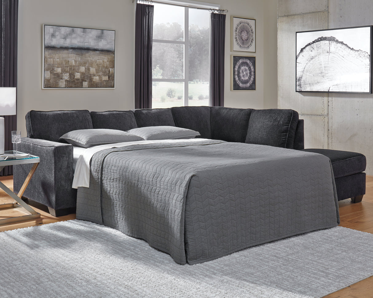 Nashville Furniture Outlets - Ashley Furniture - Altari Sectional - 2-Piece Sleeper Sectional with Chaise / Slate - 87213S3