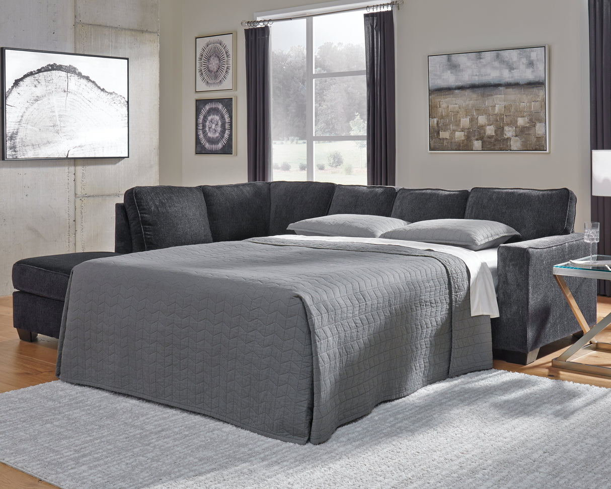 Nashville Furniture Outlets - Ashley Furniture - Altari Sectional - RAF 2-Piece Sleeper Sectional with Chaise / Slate - 87213S4