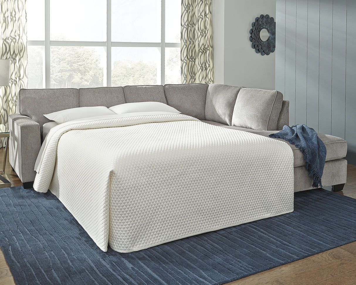 Nashville Furniture Outlets - Ashley Furniture - Altari Sectional - 2-Piece Sleeper Sectional with Chaise / Alloy - 87214S3