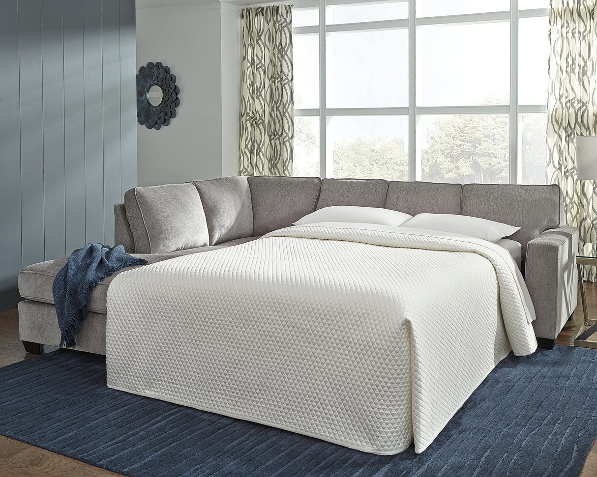 Nashville Furniture Outlets - Ashley Furniture - Altari Sectional - RAF 2-Piece Sleeper Sectional with Chaise / Alloy - 87214S4