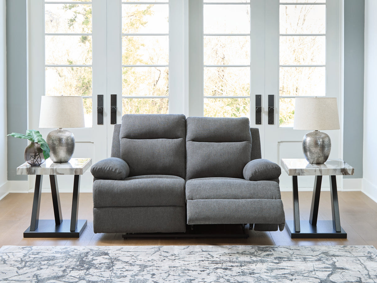 Nashville Furniture Outlets - Ashley Furniture - Side-Swipe Living Room - Reclining Loveseat / Charcoal - PC9140686