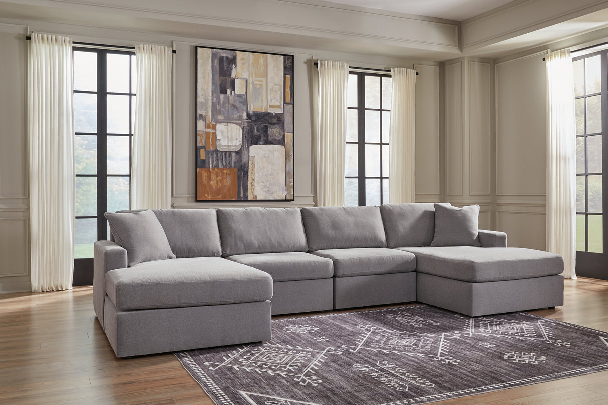 Nashville Furniture Outlets - Ashley Furniture - Modmax Sectional - RAF 4-Piece Sectional with Chaise / Granite - 92104S19