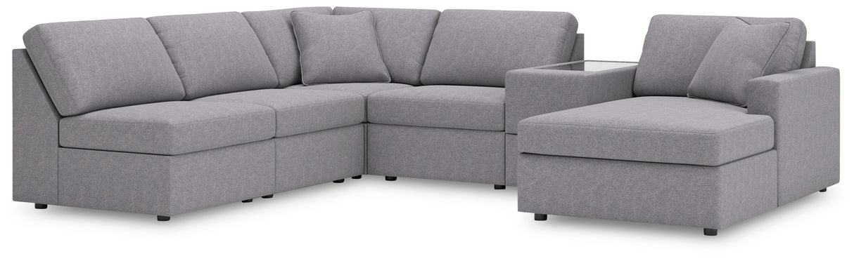 Nashville Furniture Outlets - Ashley Furniture - Modmax Sectional - 6-Piece Sectional with Chaise and Storage Console / Granite - 92104S22