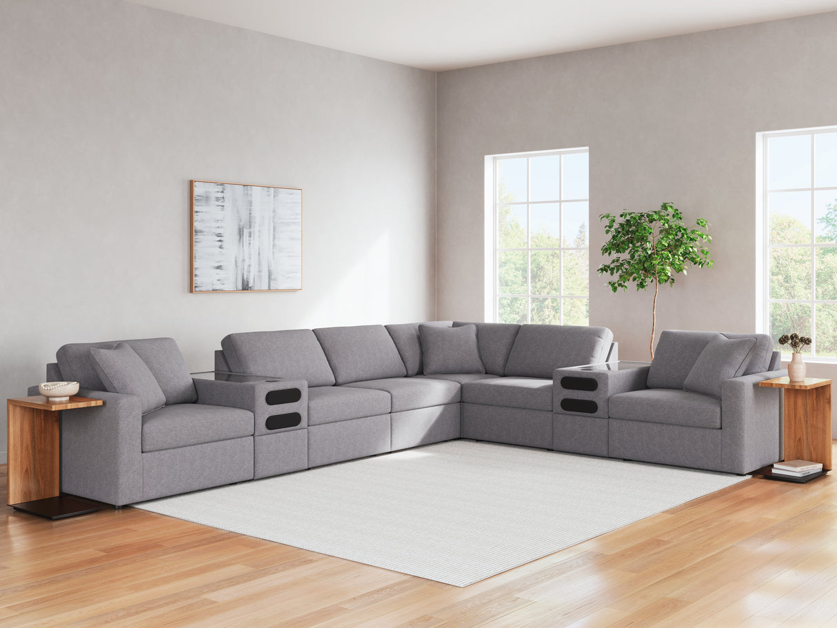 Nashville Furniture Outlets - Ashley Furniture - Modmax Sectional - RAF 8-Piece Sectional / Granite - 92104S16