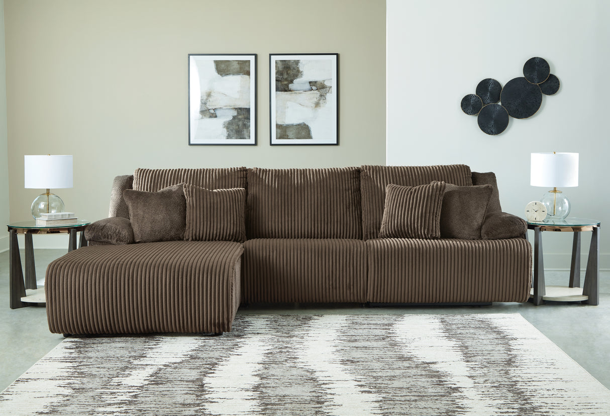 Nashville Furniture Outlets - Ashley Furniture - Top Tier Sectional - 3-Piece Sectional Sofa Chaise / Chocolate - 92705S7