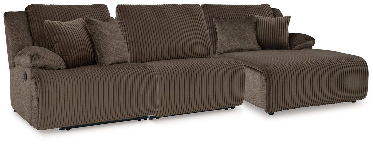 Nashville Furniture Outlets - Ashley Furniture - Top Tier Sectional - 3-Piece Reclining Sofa Chaise Sectional / Chocolate - 92705S10