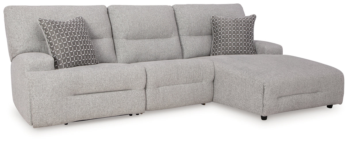 Nashville Furniture Outlets - Ashley Furniture - Acklen Place Sectional - 3-Piece Power Reclining Sectional / Pewter - 93605S6